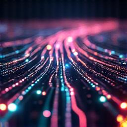 Abstract glowing digital service pathways